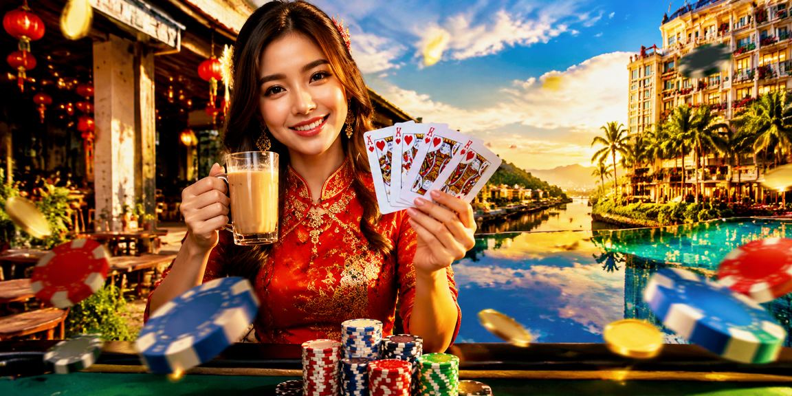 A vibrant Teen Patti card game atmosphere with a Malaysian flair in Ipoh