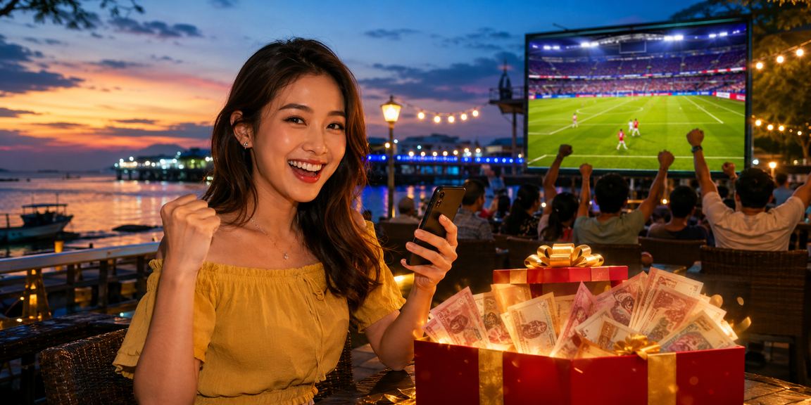 Malaysian football fans enjoying online sports betting in a lively atmosphere